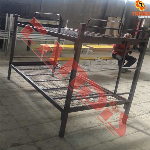 تختخواب دو طبقه فلزی سربازی با وزن 85 کیلو گرم