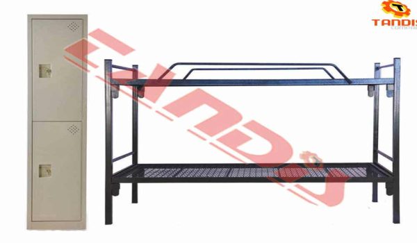 تخت خواب دو طبقه فلزی سربازی با وزن 85 کیلو گرم رنگ مسی چکشی